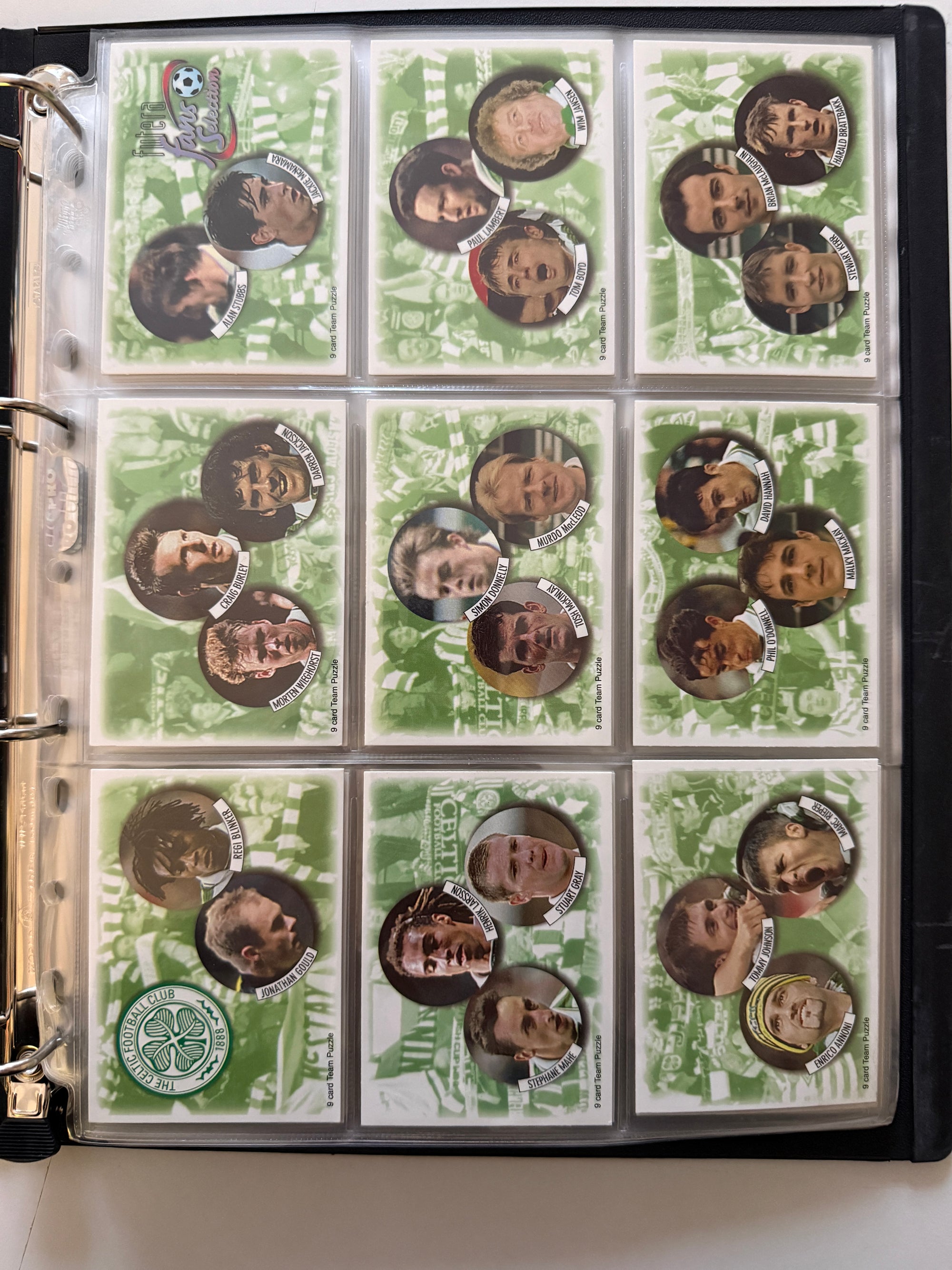 000. CELTIC - FUTERA FANS SELECTION 1999 - KOMPLETT SETT + 18 CUTTING EDGE EMBOSED