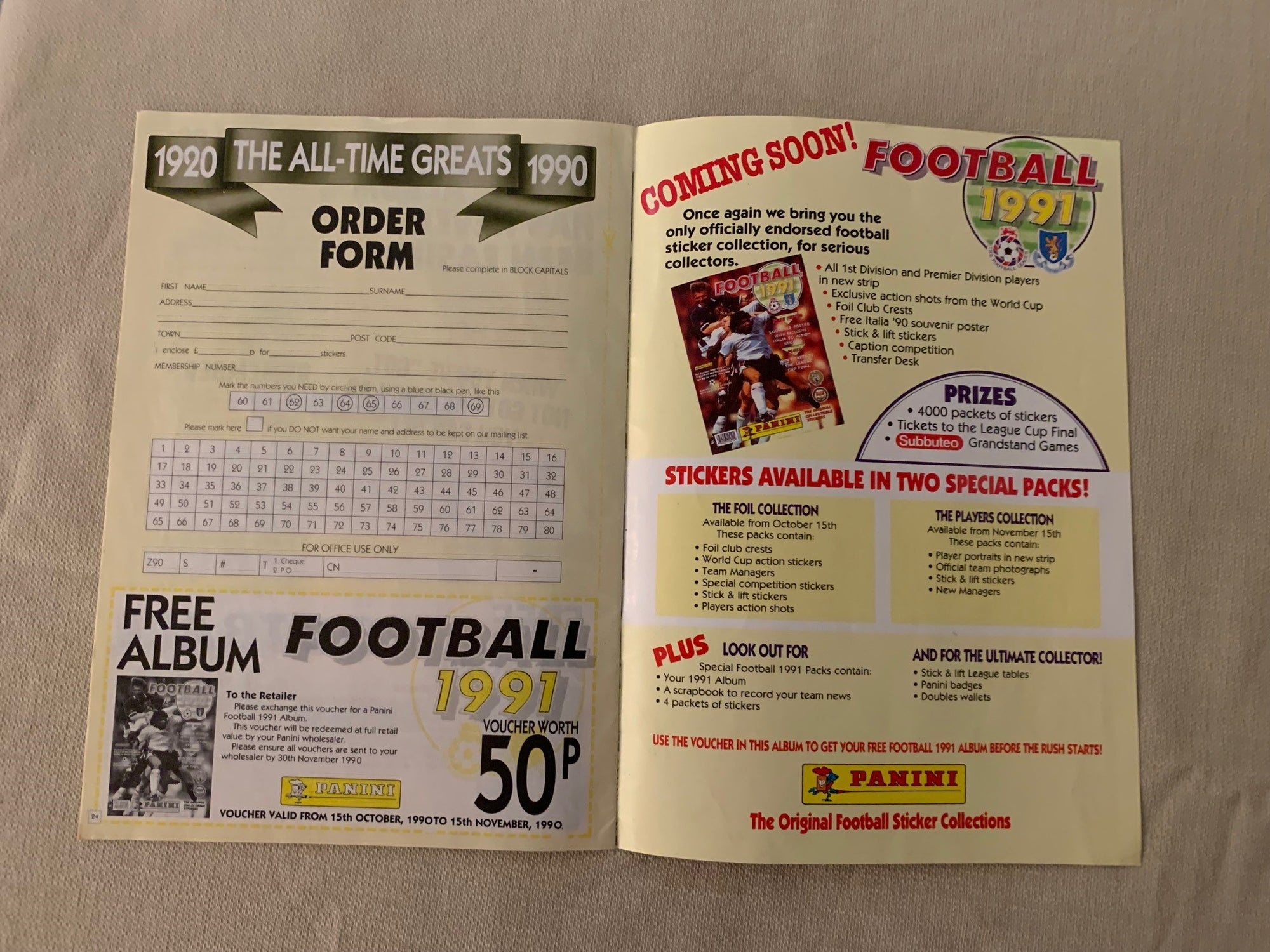 PANINI - THE ALL TIME GREATS 1920 - 1990