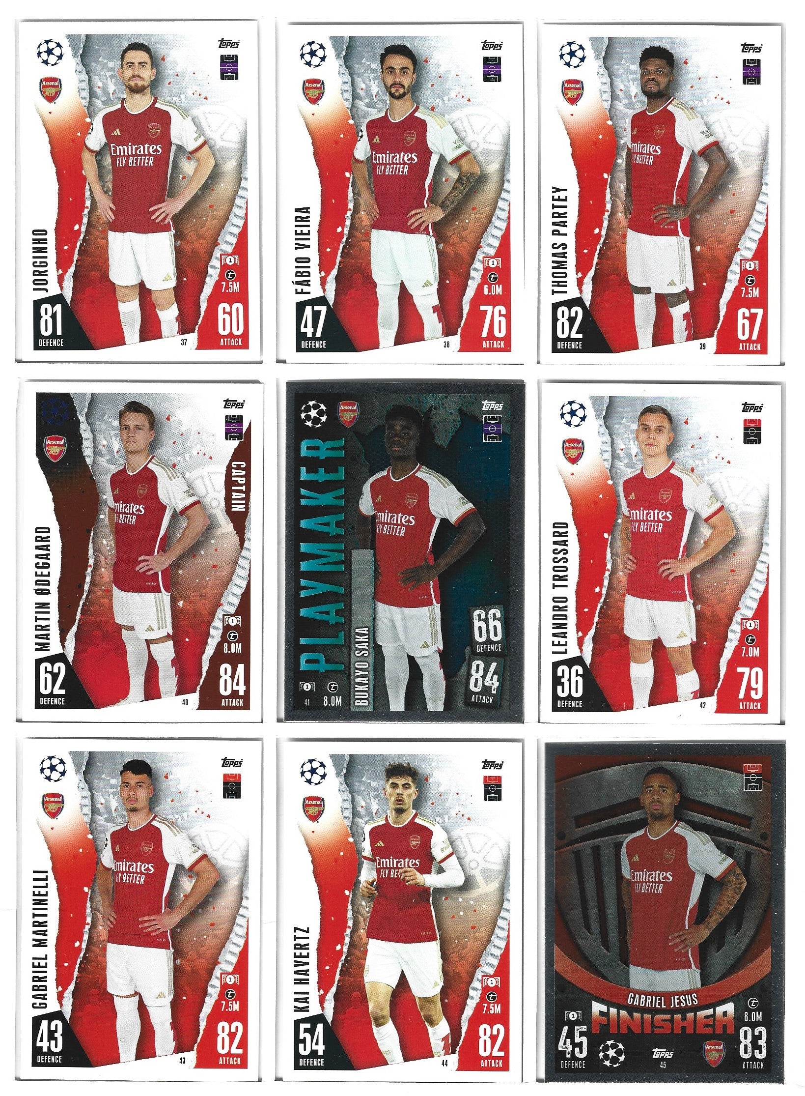 0. ARSENAL -  - KOMPLETT LAGSETT TOPPS MATCH ATTAX 2023/24