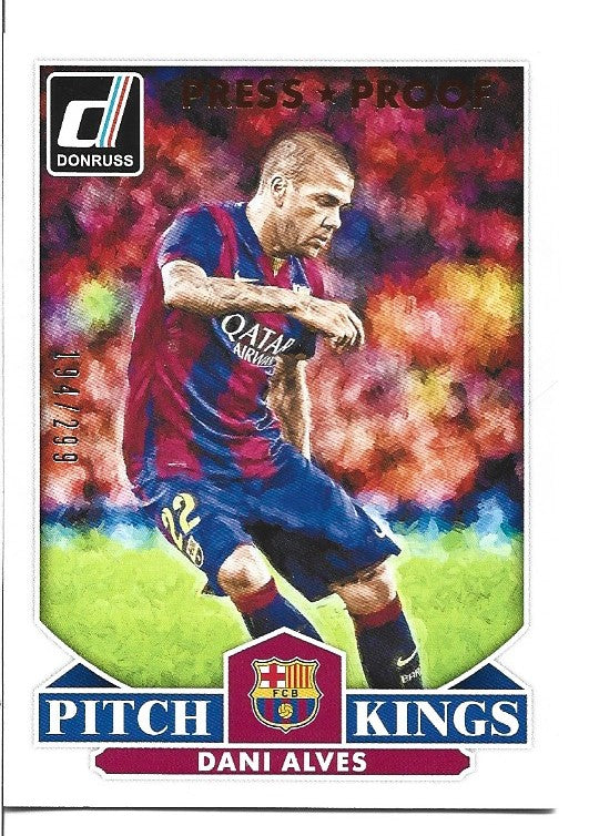 04. DANI ALVES - FC BARCELONA - PITCH KINGS - BRONZE PRESS PROOF #299