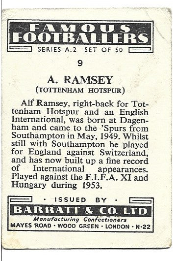 9.ALF RAMSEY - TOTTENHAM HOTSPUR
