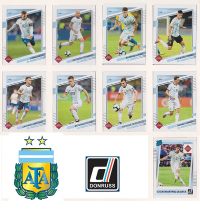 ARGENTINA - "SUPER-LOT" - DONRUSS ROAD TO QATAR - LAGSETT, PARALLELLER, INSERTS & NUMMERERT