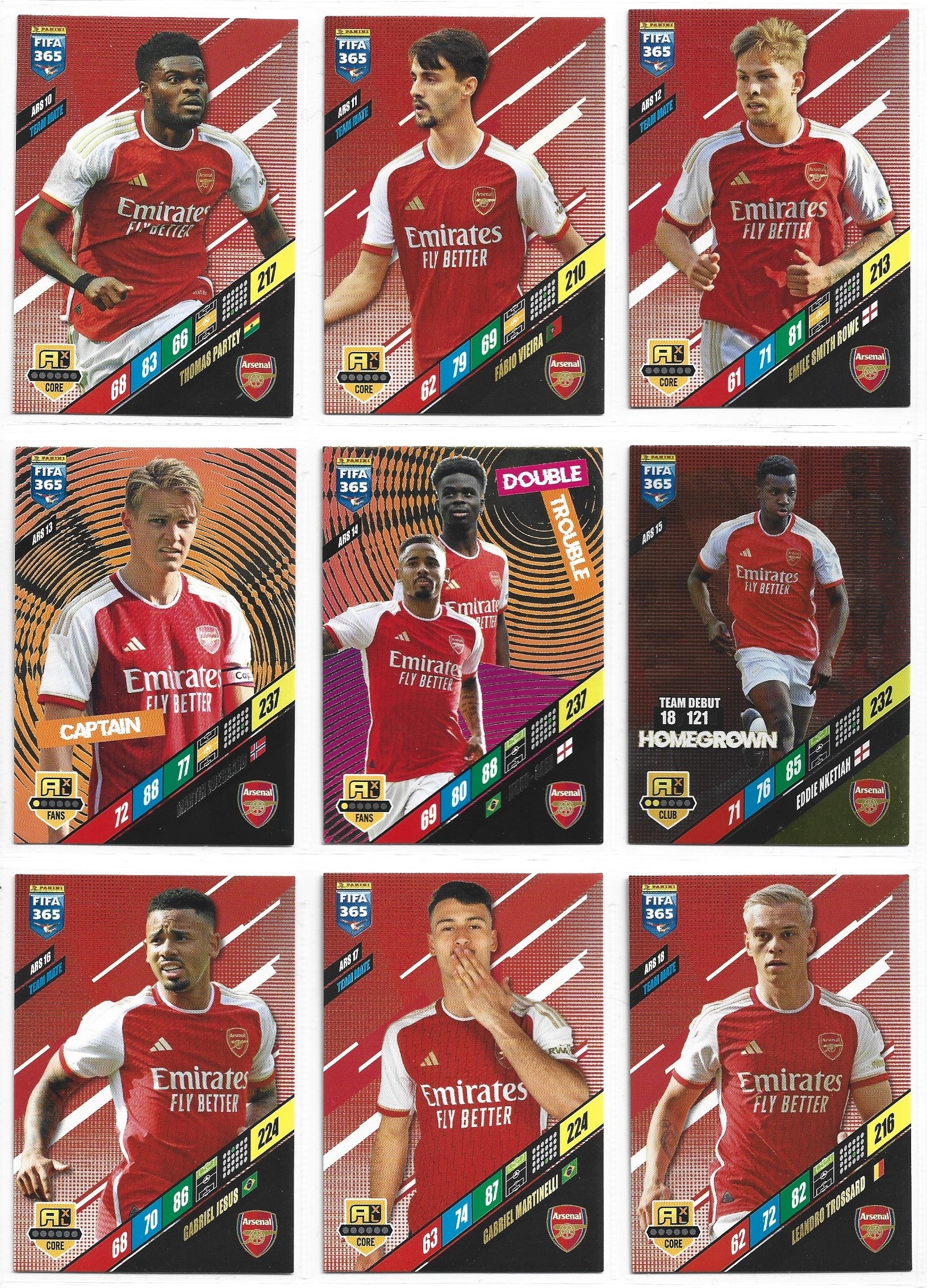 ARSENAL - KOMPLETT SETT MED PANINI ADENALYN XL -  FIFA 365 2024