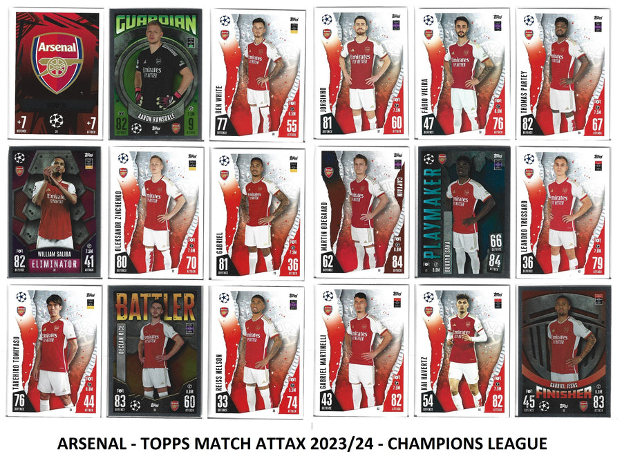 0. ARSENAL -  - KOMPLETT LAGSETT TOPPS MATCH ATTAX 2023/24