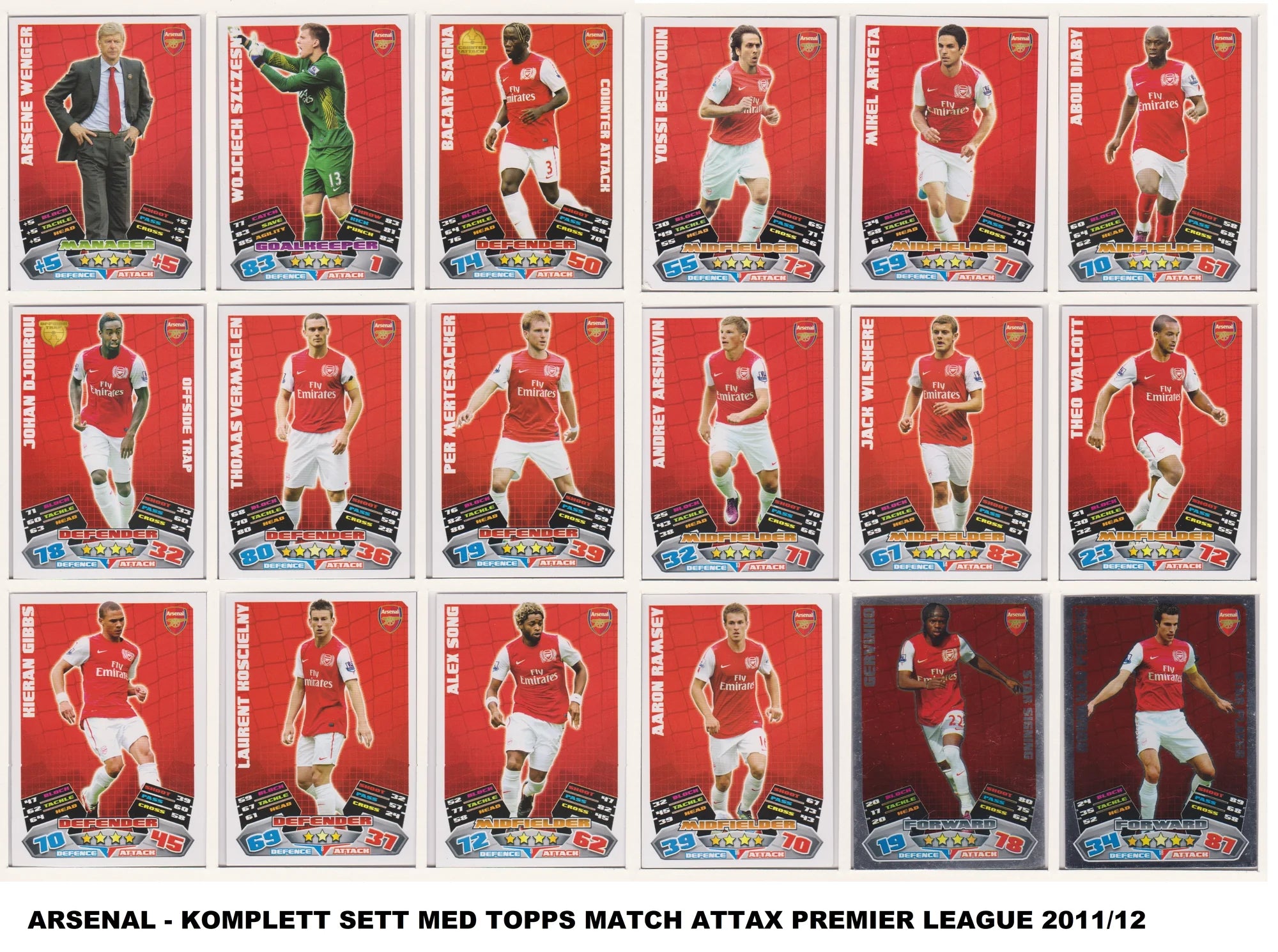 ARSENAL - LAGSETT "SUPERLOT" - MATCH ATTAX - 11 LAGSETT