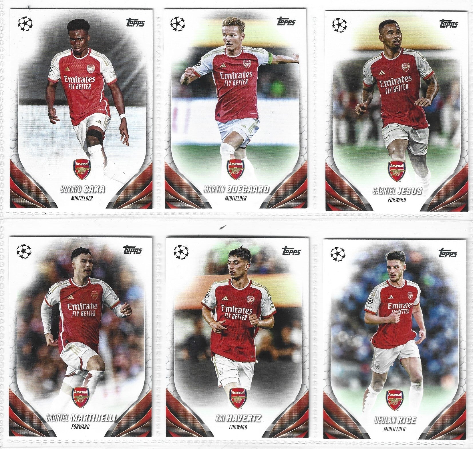 ARSENAL - KOMPLETT LAGSETT TOPPS UEFA CLUB COMPETITIONS 2023/24