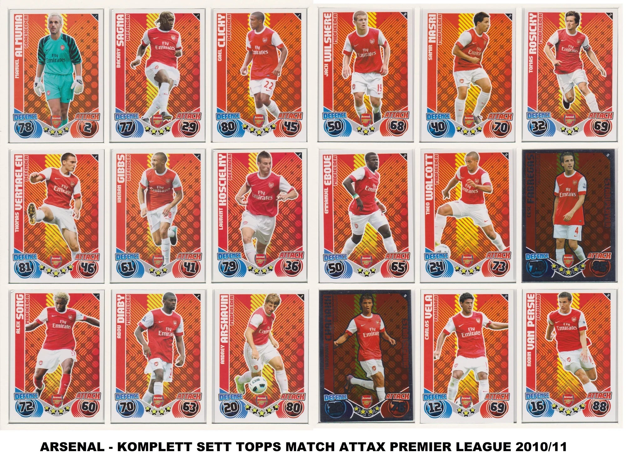 ARSENAL - LAGSETT "SUPERLOT" - MATCH ATTAX - 11 LAGSETT