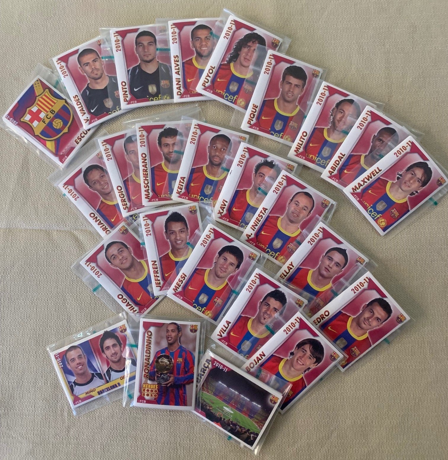FC BARCELONA 2010/11 - PANINI 50 YEARS - KOMPLETT SETT