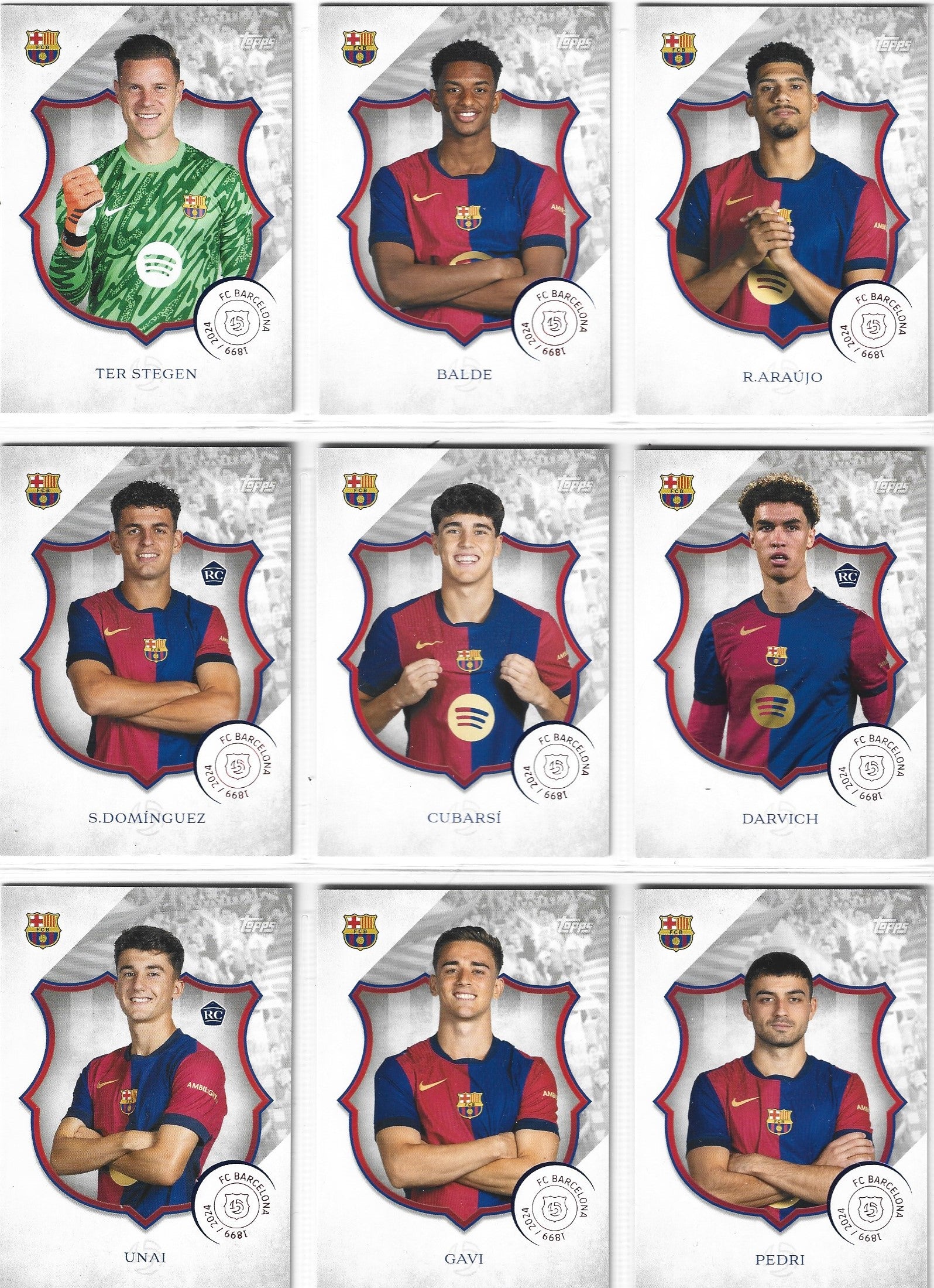 000. KOMPLETT BASE SET - TOPPS FC BARCELONA 125 YEAR ANNIVERSARY