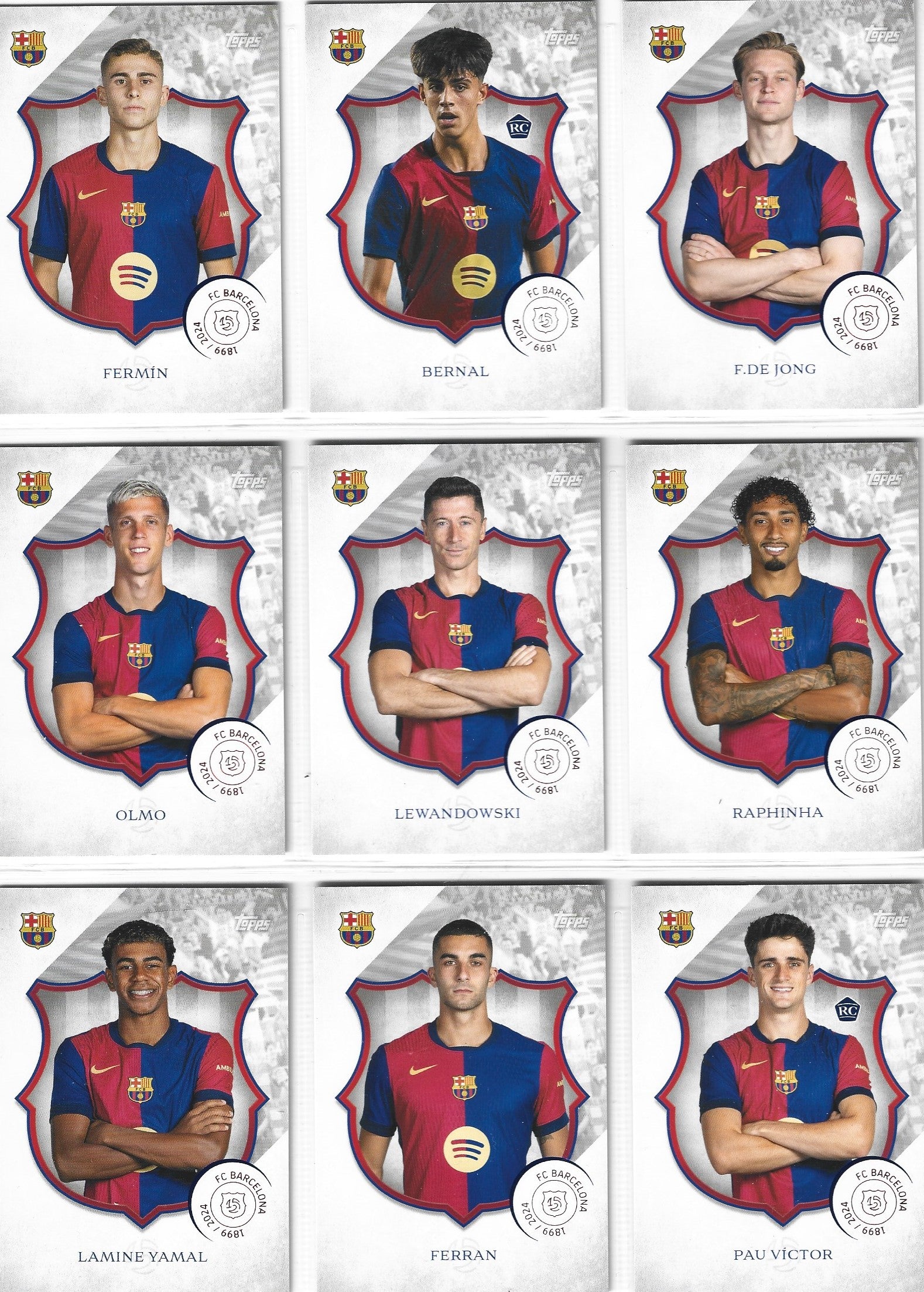 000. KOMPLETT BASE SET - TOPPS FC BARCELONA 125 YEAR ANNIVERSARY