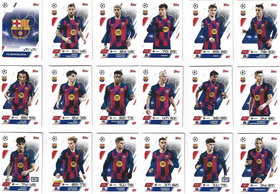 FC BARCELONA - KOMPLETT LAGSETT - TOPPS CHAMPIONS LEAGUE 2025/26