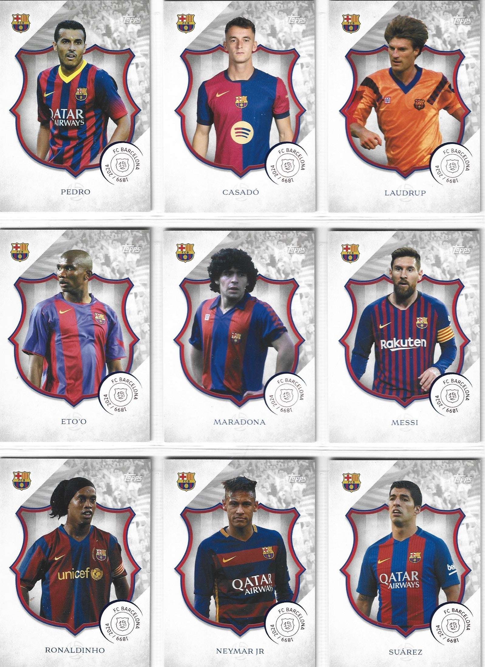 000. KOMPLETT BASE SET - TOPPS FC BARCELONA 125 YEAR ANNIVERSARY