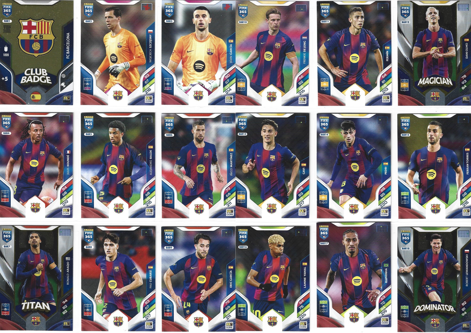 FC BARCELONA - KOMPLETT SETT MED PANINI ADRENALYN XL FIFA 365 - 2026