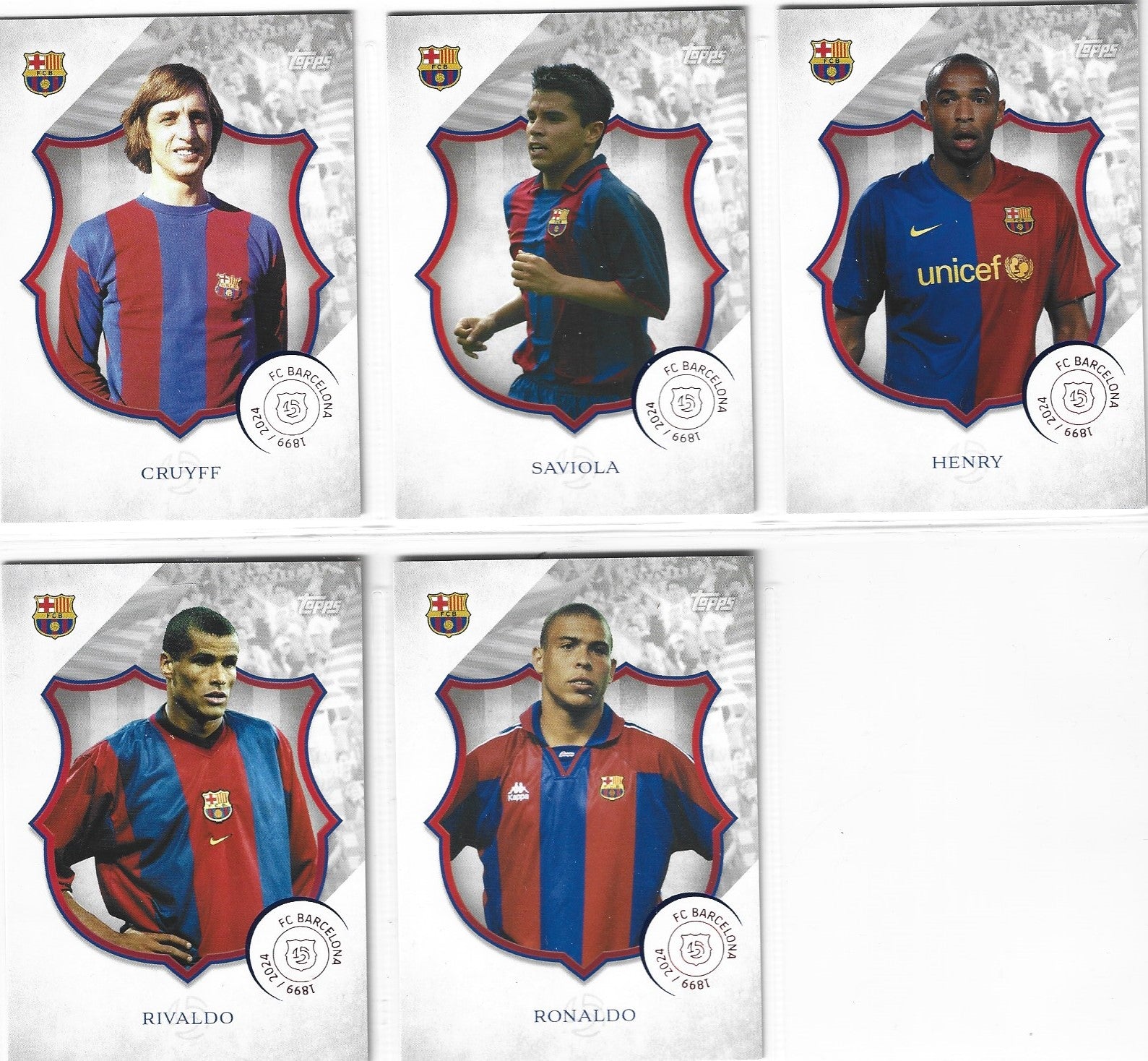 000. KOMPLETT BASE SET - TOPPS FC BARCELONA 125 YEAR ANNIVERSARY