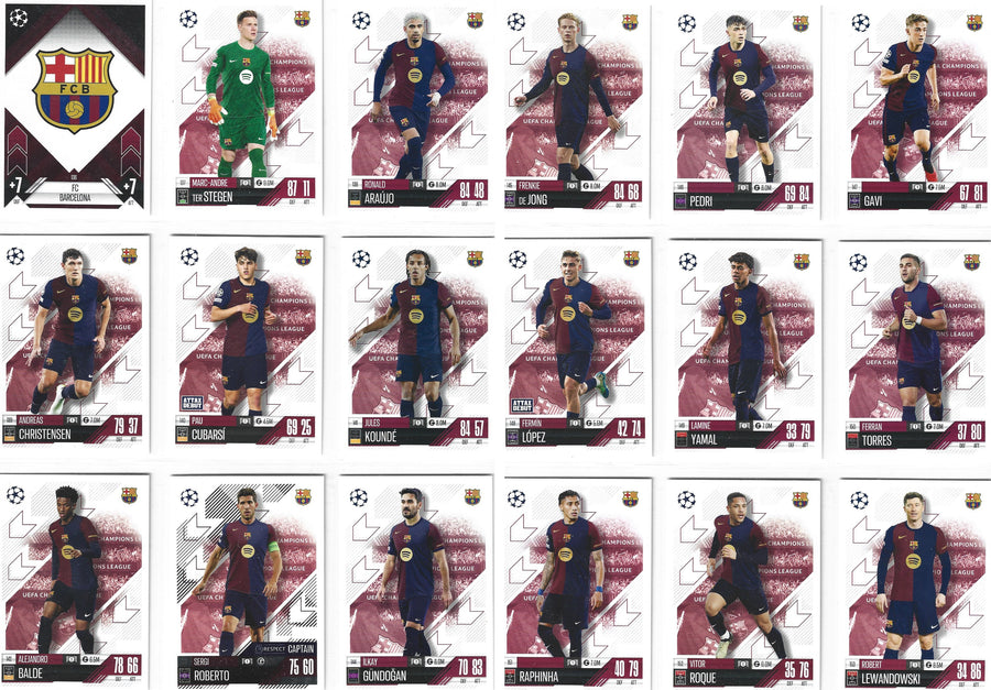 000. BARCELONA - KOMPLETT LAGSETT - TOPPS CHAMPIONS LEAGUE 2024/25