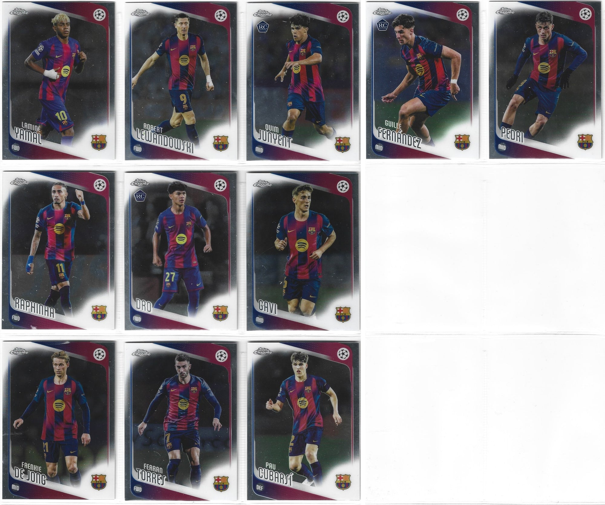 000. FC BARCELONA - TOPPS UCC CHROME 2025/26 - KOMPLETT LAGSETT