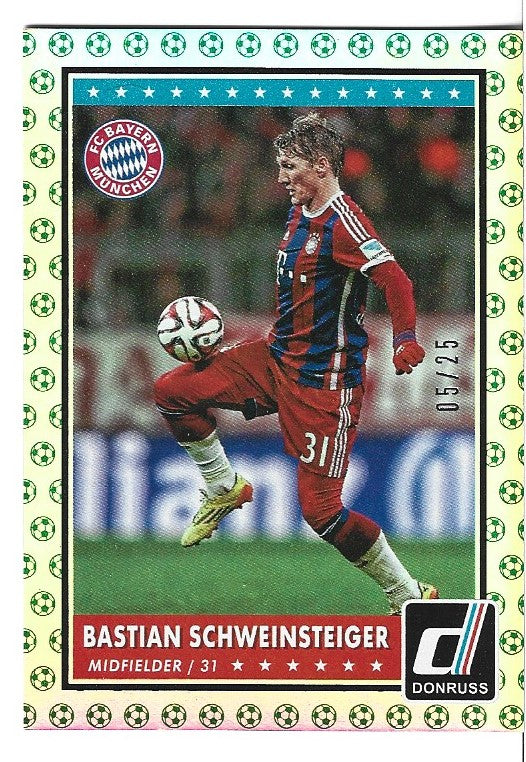 045. BASTIAN SCHWEINSTIGER - BAYERN MUNCHEN - GREEN SOCCER BALL #25