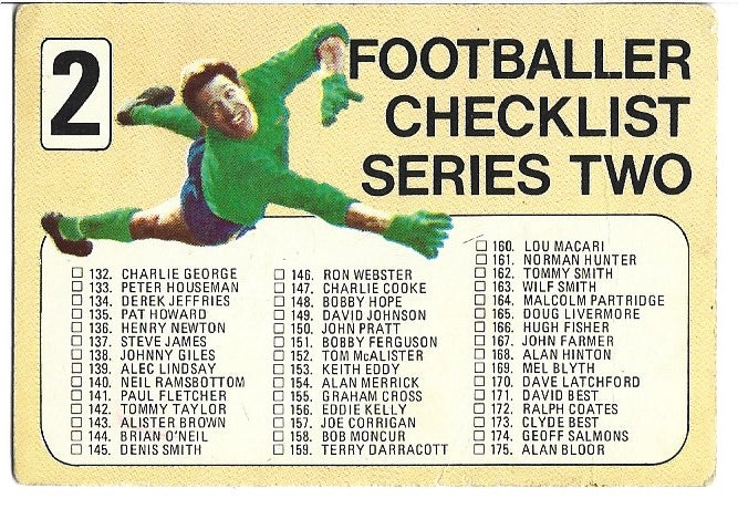 182. CHECKLIST SERIES 2 - UKRYSSET