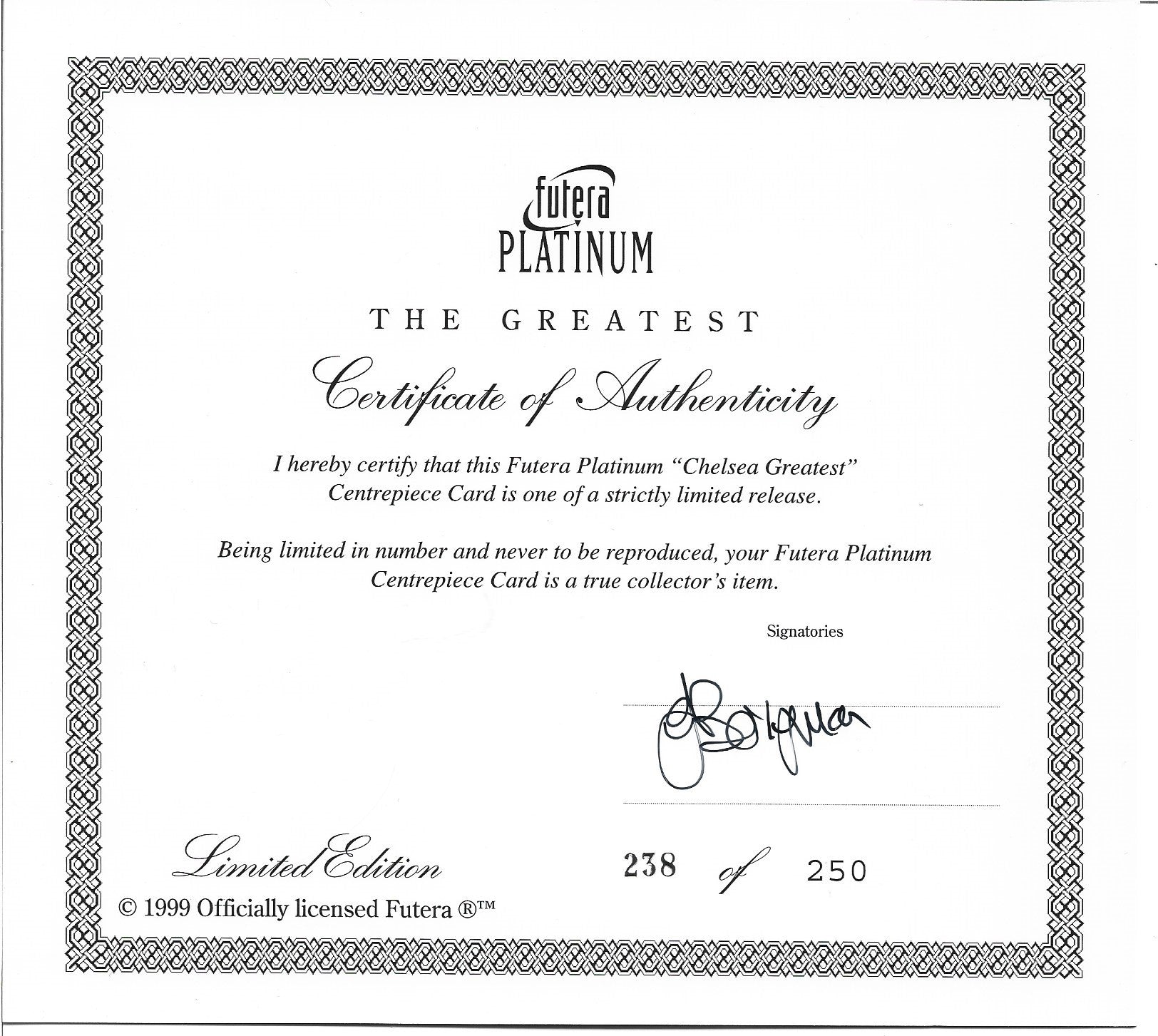 CHELSEA - FUTERA PLATINUM "THE GREATEST" - CENTERPIECE #250