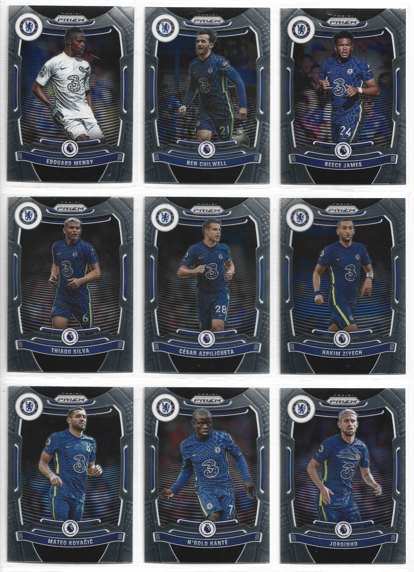 CHELSEA - PANINI PRIZM PREMIER LEAGUE 2021/22 - KOMPLETT SETT