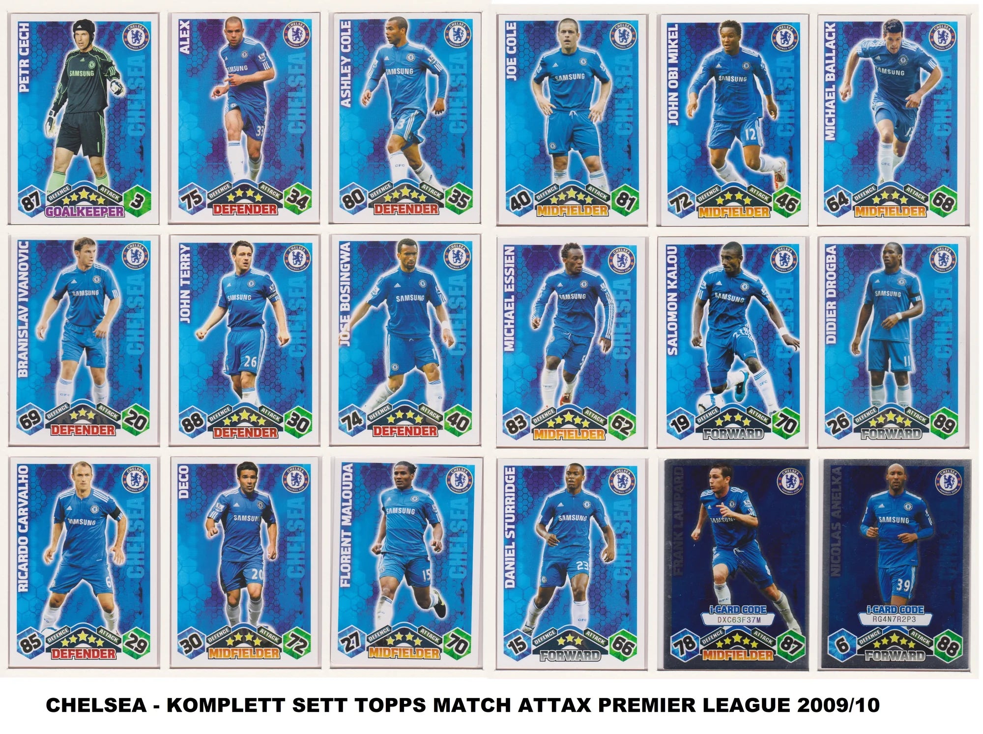 CHELSEA - "SUPERLOT" - TOPPS MATCH ATTAX - 9 ÅRGANGER
