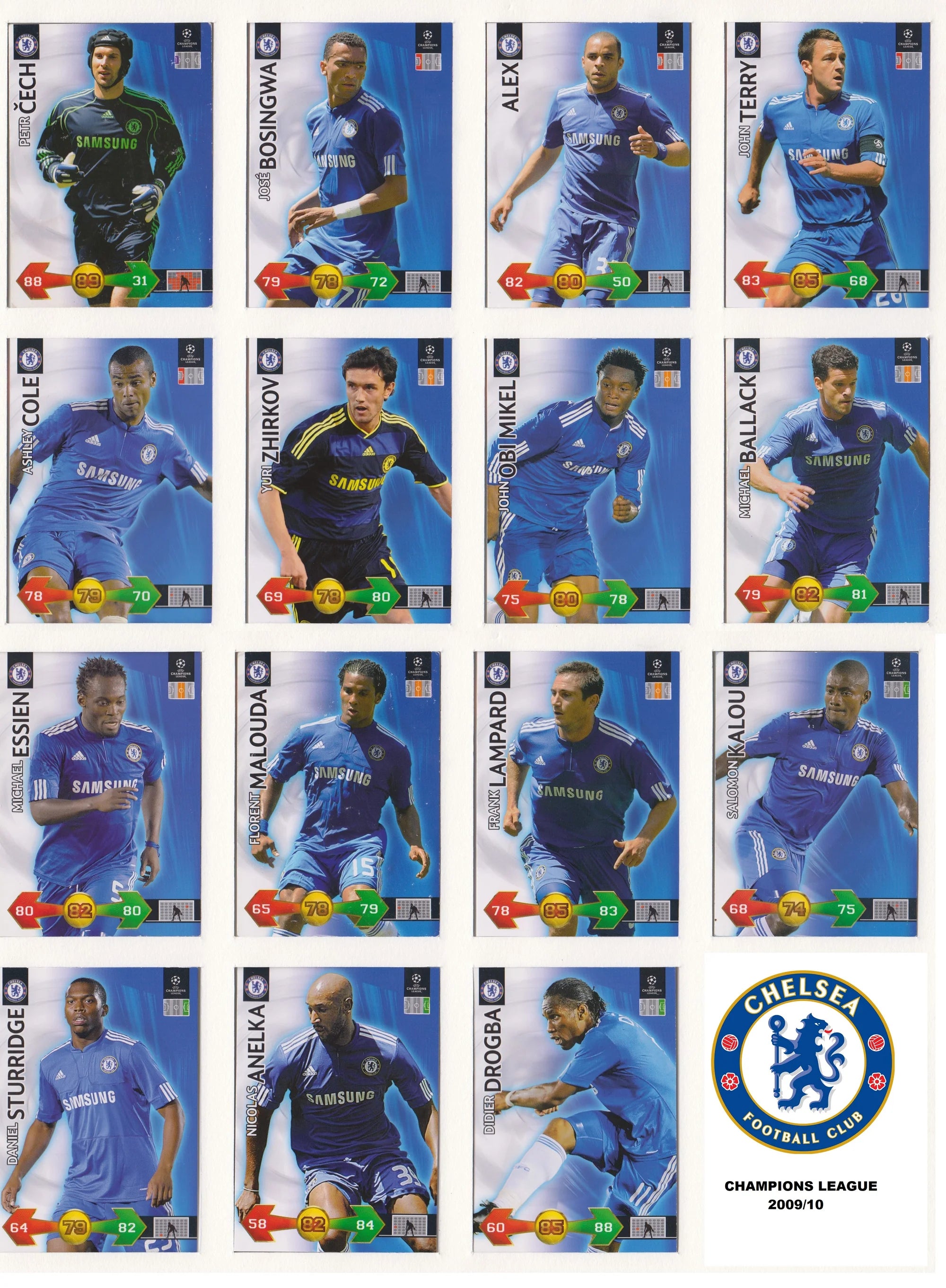 CHELSEA - LOT - CHAMPIONS LEAGUE - 5 ÅRGANGER