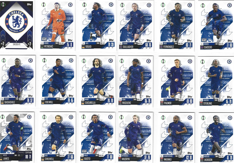 000. CHELSEA - KOMPLETT LAGSETT - TOPPS CHAMPIONS LEAGUE 2024/25