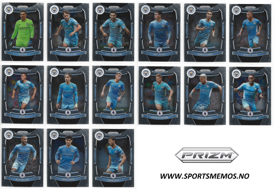 MANCHESTER CITY - PANINI PRIZM PREMIER LEAGUE 2021/22 - KOMPLETT SETT