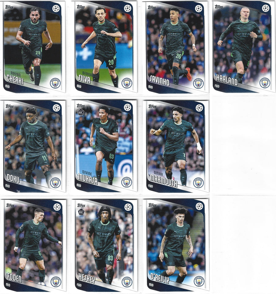 MANCHESTER CITY - KOMPLETT LAGSETT - TOPPS UCC FLAGSHIP 2025/26