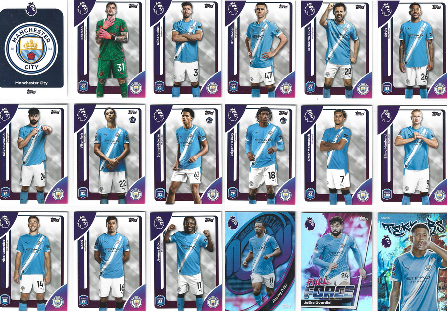 MANCHESTER CITY - KOMPLETT LAGSETT - TOPPS PREMIER LEAGUE 2025/26