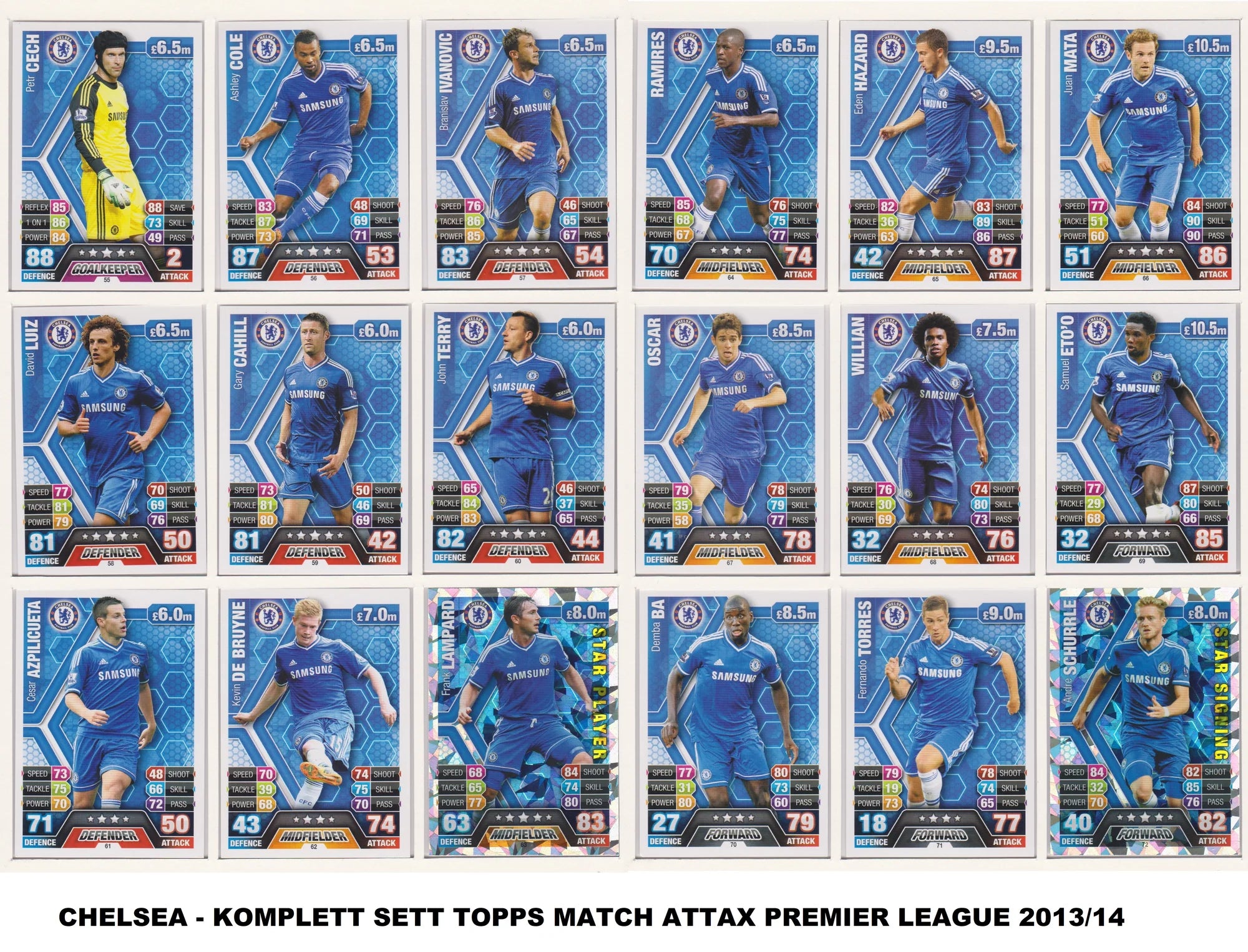 CHELSEA - "SUPERLOT" - TOPPS MATCH ATTAX - 9 ÅRGANGER