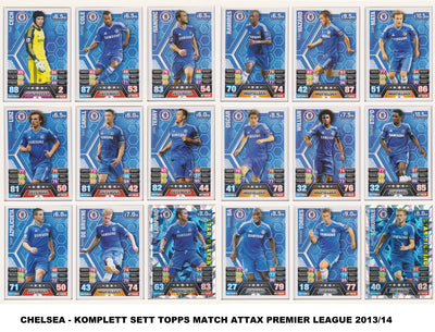 CHELSEA - "SUPERLOT" - TOPPS MATCH ATTAX - 9 ÅRGANGER