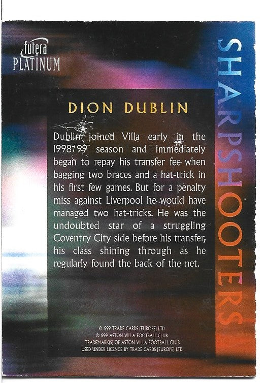 DION DUBLIN - ASTON VILLA  - FUTERA PLATINUM  - SHARPSHOOTERS