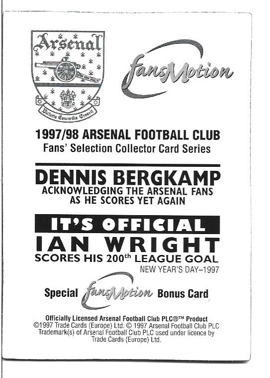 DENNIS BERGKAMP & IAN WRIGTH - FUTERA 1998 3D - FANS MOTION