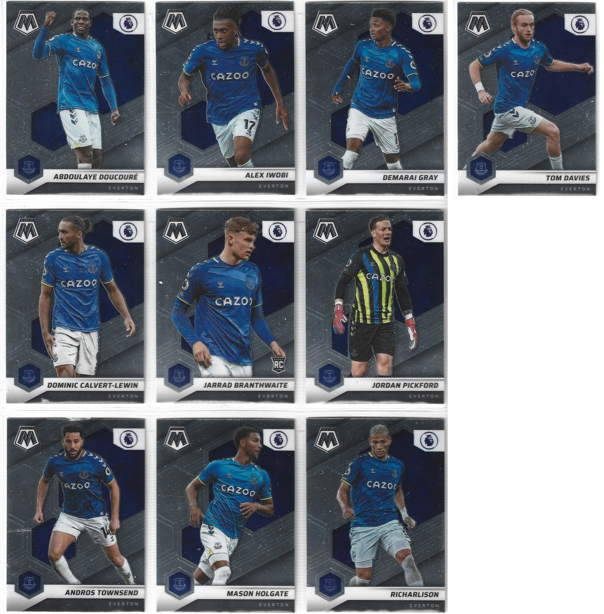 EVERTON - PANINI MOSAIC PREMIER LEAGUE 2021/22 - KOMPLETT LAGSETT