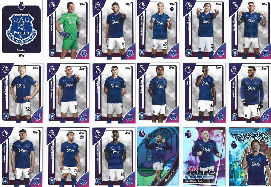 EVERTON - KOMPLETT LAGSETT - TOPPS PREMIER LEAGUE 2025/26