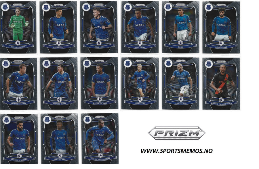 EVERTON - PANINI PRIZM PREMIER LEAGUE 2021/22 - KOMPLETT SETT