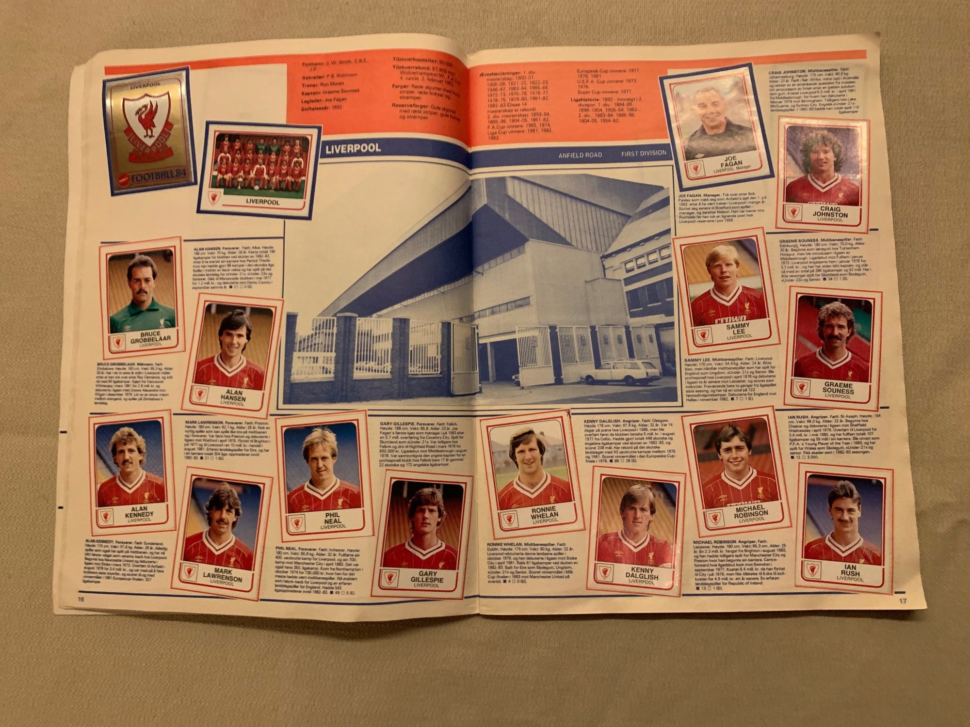 PANINI`S FOOTBALL 84 - KOMPLETT ALBUM