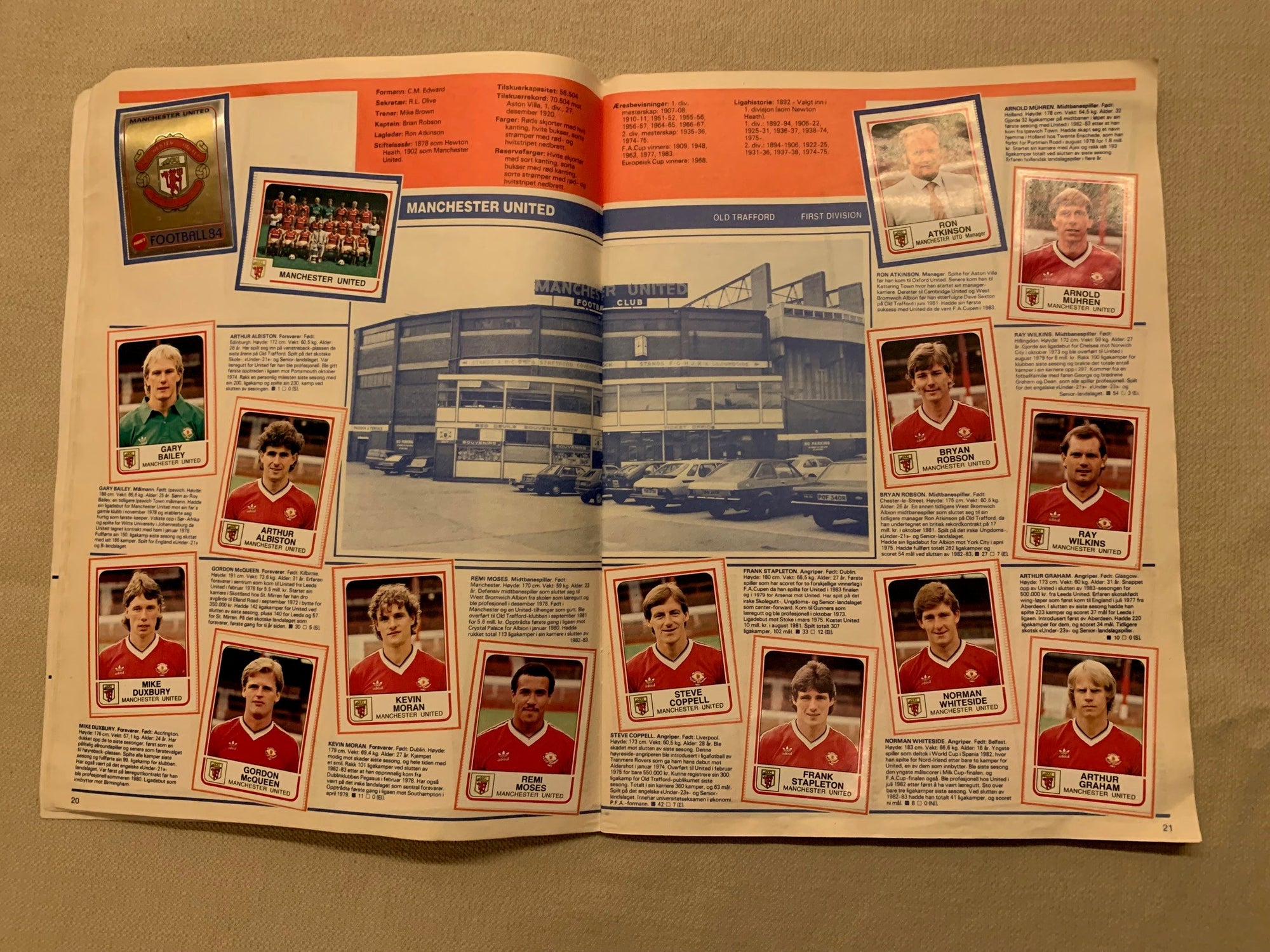 PANINI`S FOOTBALL 84 - KOMPLETT ALBUM