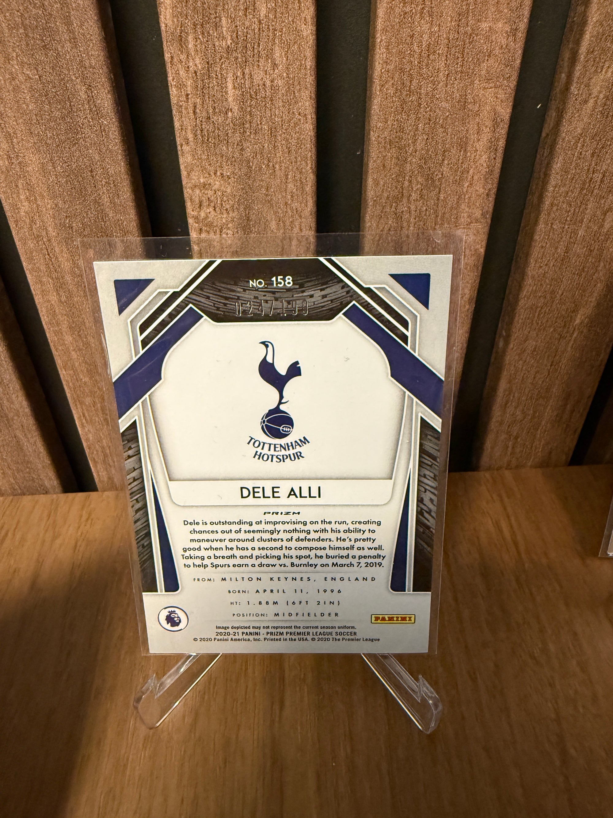 TOTTENHAM HOTSPUR - "MINILOT" - 4 KORT FRA PRIZM 2020/21 - NUMMERERT, PARALLELL & INSERT