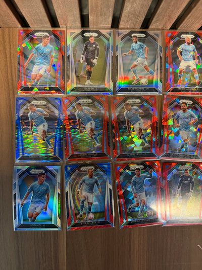 MANCHESTER CITY - LOT - NUMMERERTE OG INSERTS - PRIZM 2020/21