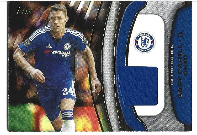 FF-GC - GARY CAHILL - CHELSEA - TOPPS PREMIER GOLD 2015- FOOTBALL FIBER CARD RELIC