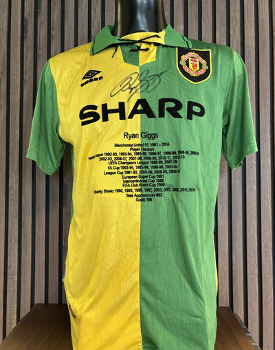 RYAN GIGGS -HONOURS SHIRT - SIGNERT DRAKT MED EKTEHETSBEVIS/COA