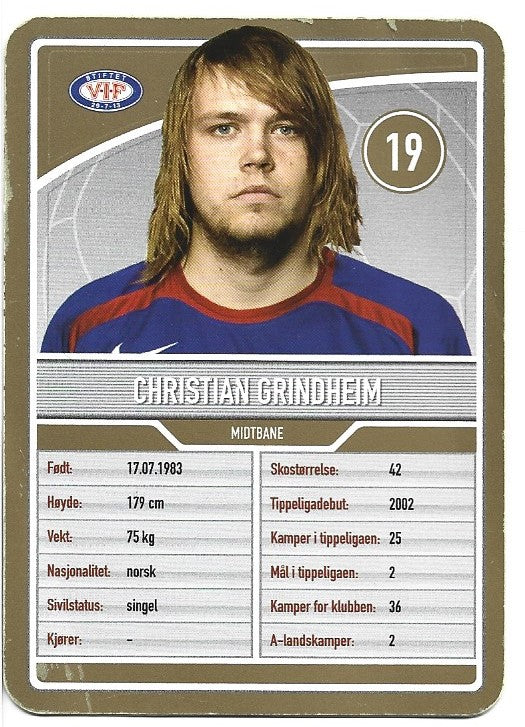 VÅLERENGA IF - CHRISTIAN GRINDHEIM - GULLKORT