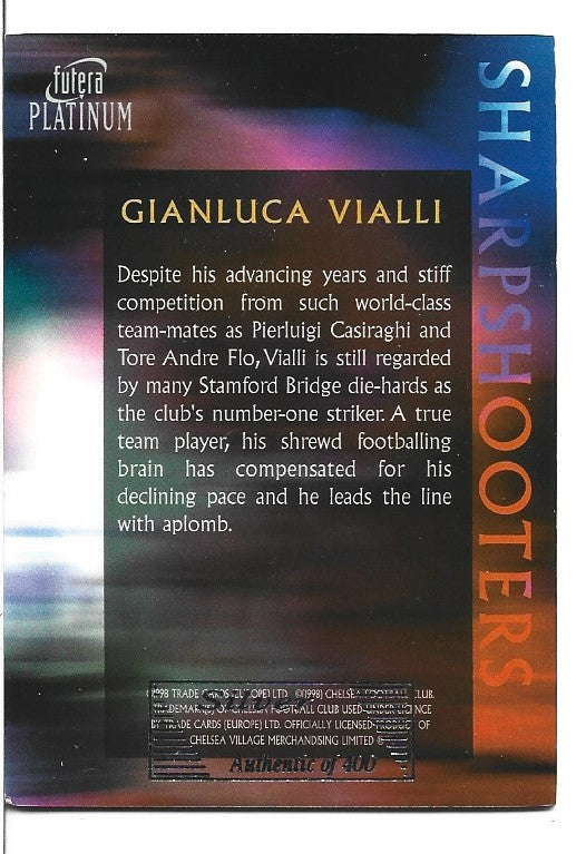 GIANLUCA VIALLI - CHELSEA - FUTERA PLATINUM SILVER - SHARPSHOOTERS #400