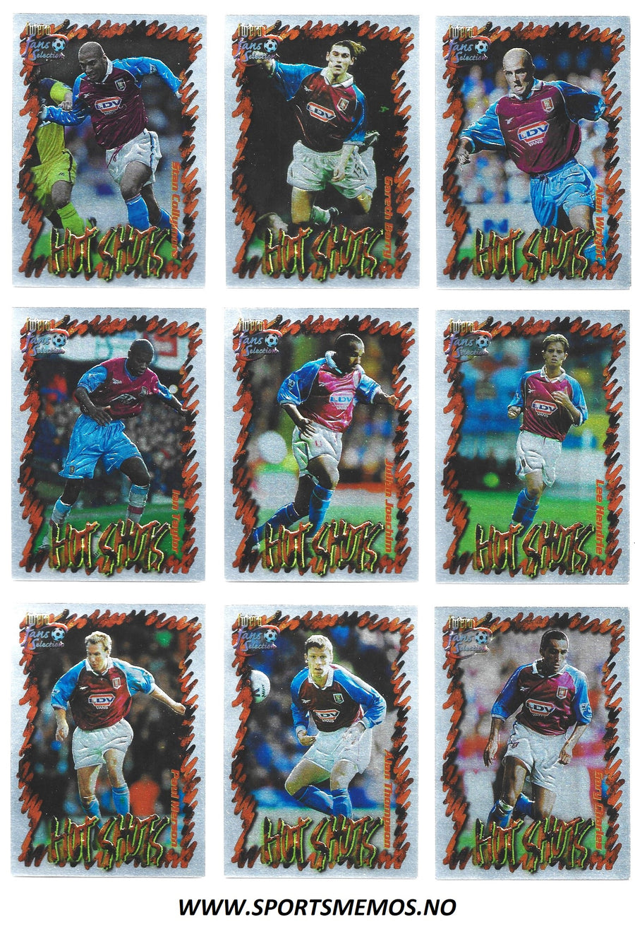 ASTON VILLA - KOMPLETT LAGSETT MED FUTERA HOTSHOTS - CROME & EMBOSSED