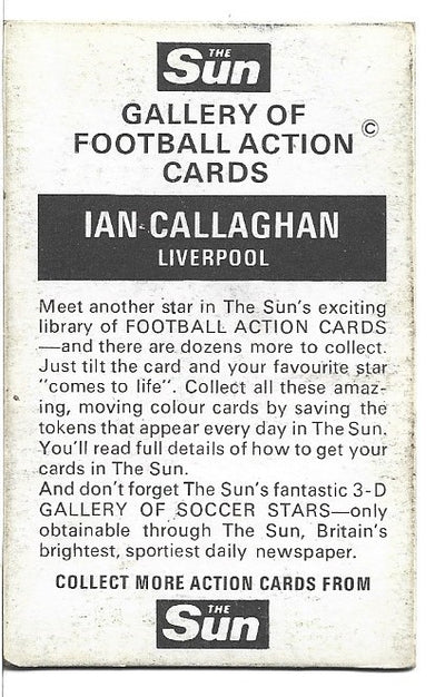 IAN CALLAGHAN - LIVERPOOL - THE SUN 3D-CARD