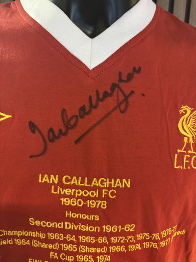 IAN CALLAGHAN - HONOURS SHIRT - SIGNERT DRAKT MED EKTEHETSBEVIS/COA