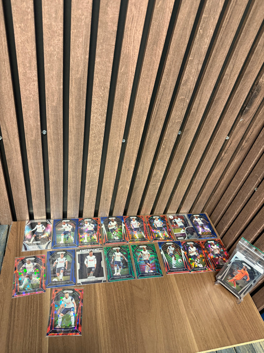 TOTTENHAM HOTSPUR - "SUPERLOT" - PRIZM 2020/21 - INSERTS, PARALLELLER, NUMMERERTE OG LAGSETT