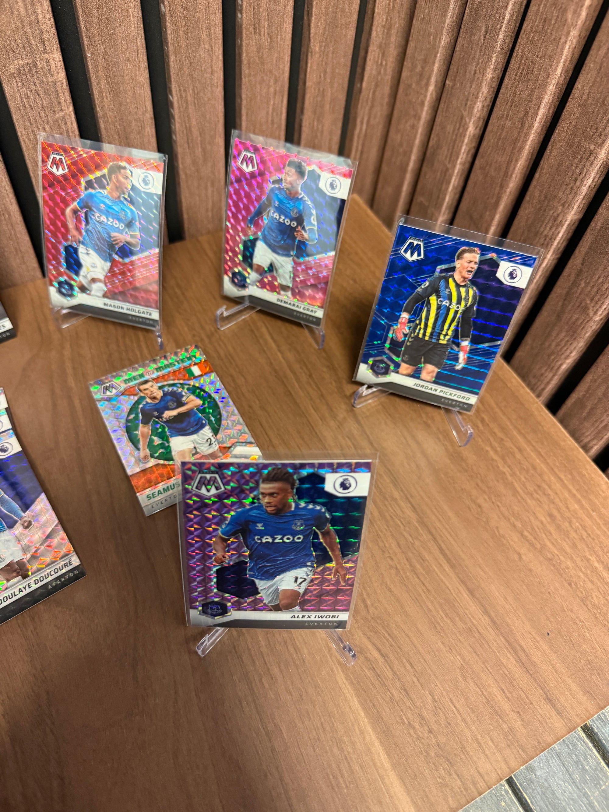 EVERTON - LOT - MOSAIC - 13 PARALLELLER, INSERTS, NUMMERERTE OG 1 LAGSETT